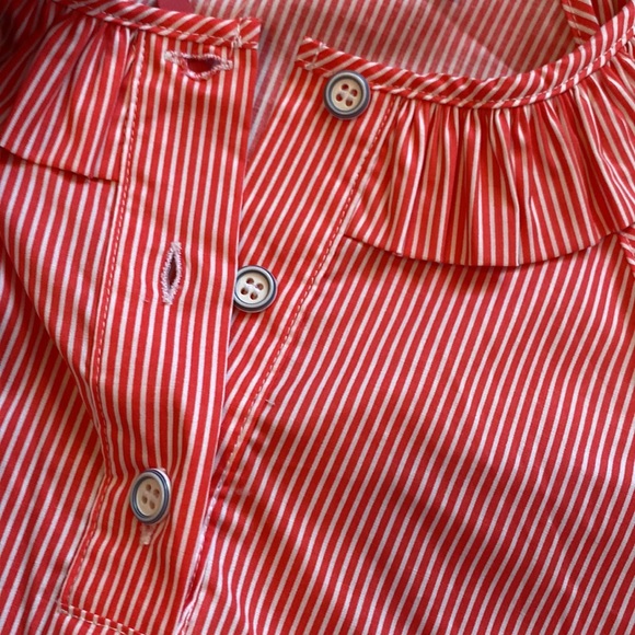 Striped Red ruffle top size 6 - Picture 3 of 4